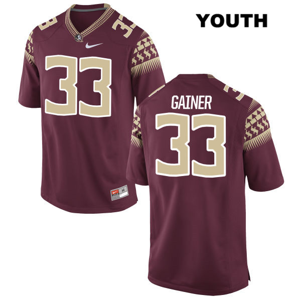 Youth NCAA Nike Florida State Seminoles #33 Amari Gainer College Red Stitched Authentic Football Jersey JTO5269WD
